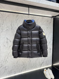 Moncler Black Oversized Down Jacket – Cobalt Blue Interior Contrast