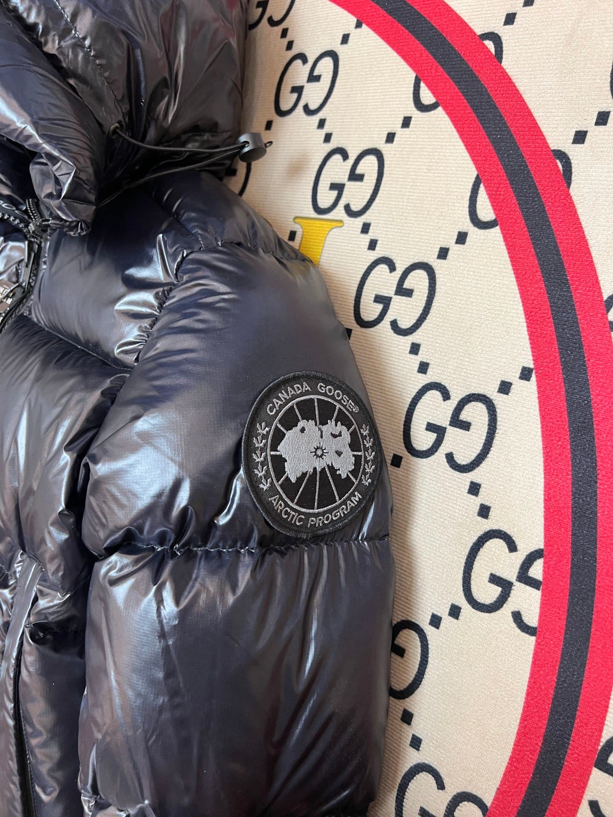 Canada Goose Black Glossy Quilted Down Puffer Jacket