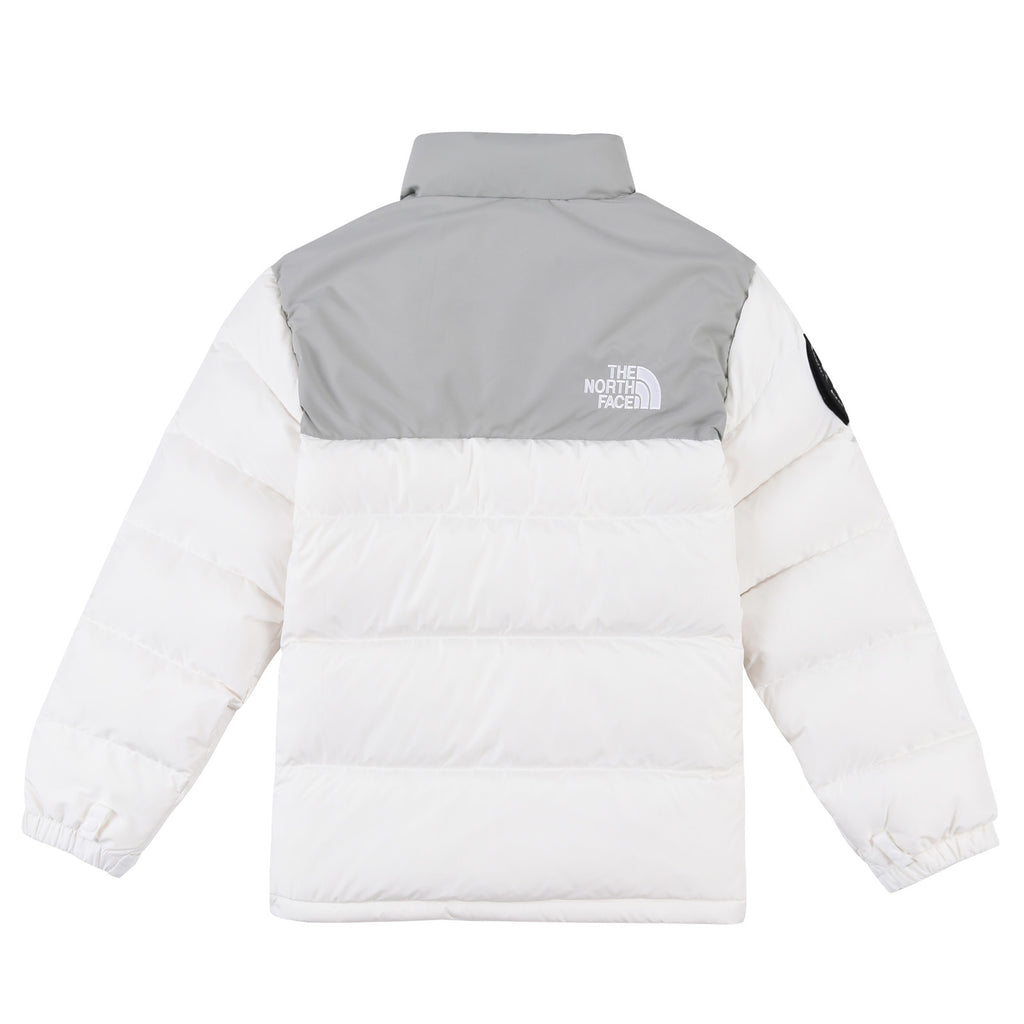 The North Face White Grey Nuptse 1992 Down Jacket – Colourblock 30th Anniversary Badge 700-Fill
