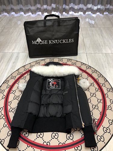 Moose Knuckles Black Pom-Pom Down Parka