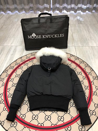 Moose Knuckles Black Pom-Pom Down Parka