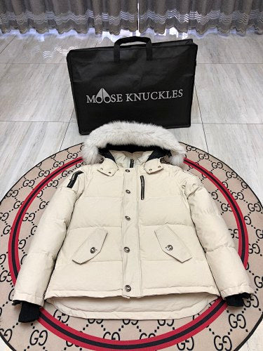 Moose Knuckles Cream Short Down Parka