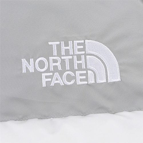 The North Face White Grey Nuptse 1992 Down Jacket – Colourblock 30th Anniversary Badge 700-Fill