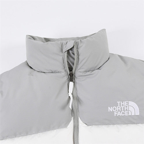 The North Face White Grey Nuptse 1992 Down Jacket – Colourblock 30th Anniversary Badge 700-Fill