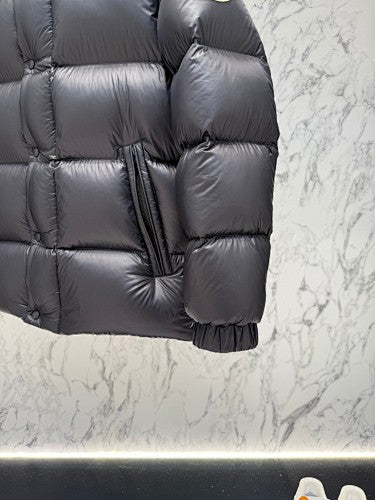Moncler Black Oversized Down Jacket – Cobalt Blue Interior Contrast
