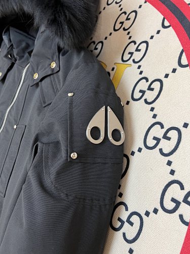 Moose Knuckles Black Fur-Trim Down Parka