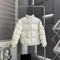 The North Face Pure White Nuptse 1996 Down Jacket – 700-Fill Tonal Monochrome Box Baffle Stand Collar No Hood