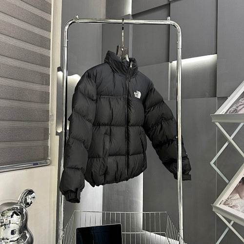 The North Face Triple Black Nuptse 1996 Down Jacket – 700-Fill Tonal Monochrome Box Baffle Stand Collar No Hood