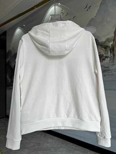 Moncler White Knit-Panel Down Jacket