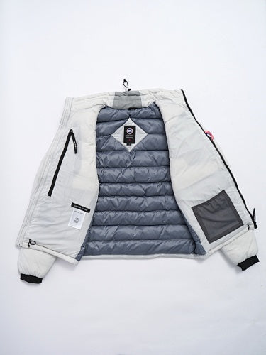 Canada Goose White Smooth Shell Down Bomber Jacket – Grey Quilted Liner