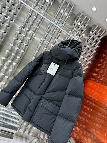 Arc’teryx Graphite Black Hooded Down Jacket – Snap Flap Pockets Oversized