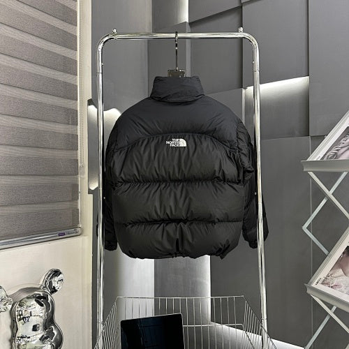 The North Face Triple Black Nuptse 1996 Down Jacket – 700-Fill Tonal Monochrome Box Baffle Stand Collar No Hood