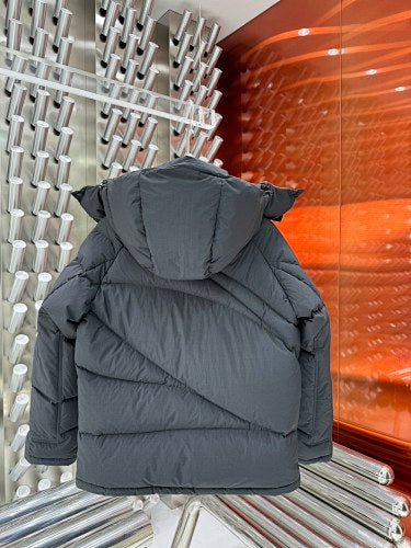 Arc’teryx Graphite Black Hooded Down Jacket – Snap Flap Pockets Oversized