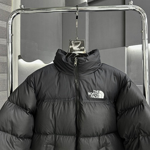 The North Face Triple Black Nuptse 1996 Down Jacket – 700-Fill Tonal Monochrome Box Baffle Stand Collar No Hood