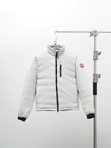 Canada Goose White Smooth Shell Down Bomber Jacket – Grey Quilted Liner