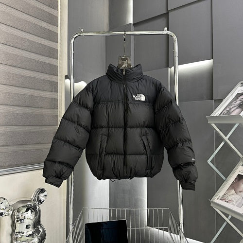 The North Face Triple Black Nuptse 1996 Down Jacket – 700-Fill Tonal Monochrome Box Baffle Stand Collar No Hood