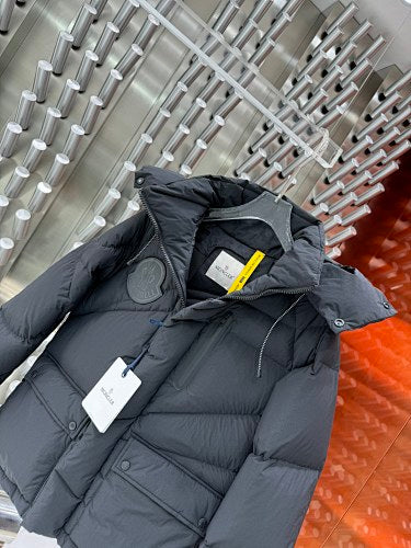 Arc’teryx Graphite Black Hooded Down Jacket – Snap Flap Pockets Oversized