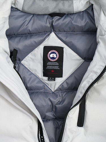 Canada Goose White Smooth Shell Down Bomber Jacket – Grey Quilted Liner