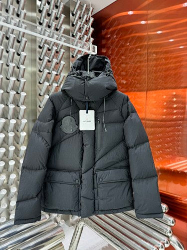 Arc’teryx Graphite Black Hooded Down Jacket – Snap Flap Pockets Oversized