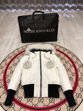 Moose Knuckles White Pom-Pom Down Parka