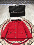 Moose Knuckles Red Oversized Fur-Trim Down Parka