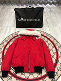 Moose Knuckles Red Fur-Trim Down Parka