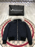 Moose Knuckles Navy Fur-Trim Down Parka