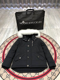 Moose Knuckles Black Oversized Fur-Trim Down Parka