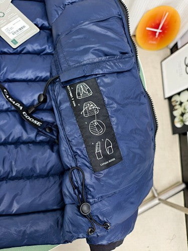 Canada Goose Navy Blue Quilted Down Bomber Jacket
