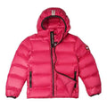 Canada Goose Fuchsia Lodge Down Hoody – 625-Fill Glossy Channel-Baffle Hooded Puffer Jacket with Arctic Program Arm Badge