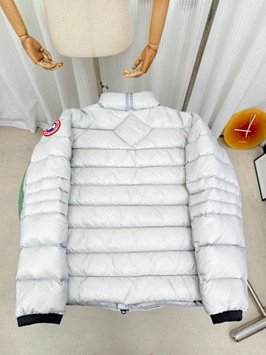 Canada Goose White Quilted Down Bomber Jacket