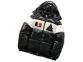 Moncler Black and White Colorblock Hooded Puffer Jacket