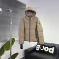 Moncler Grenoble Desert Taupe Day-Namic Hooded Down Jacket – Tricolour Zip V-Baffle Oversized Hood