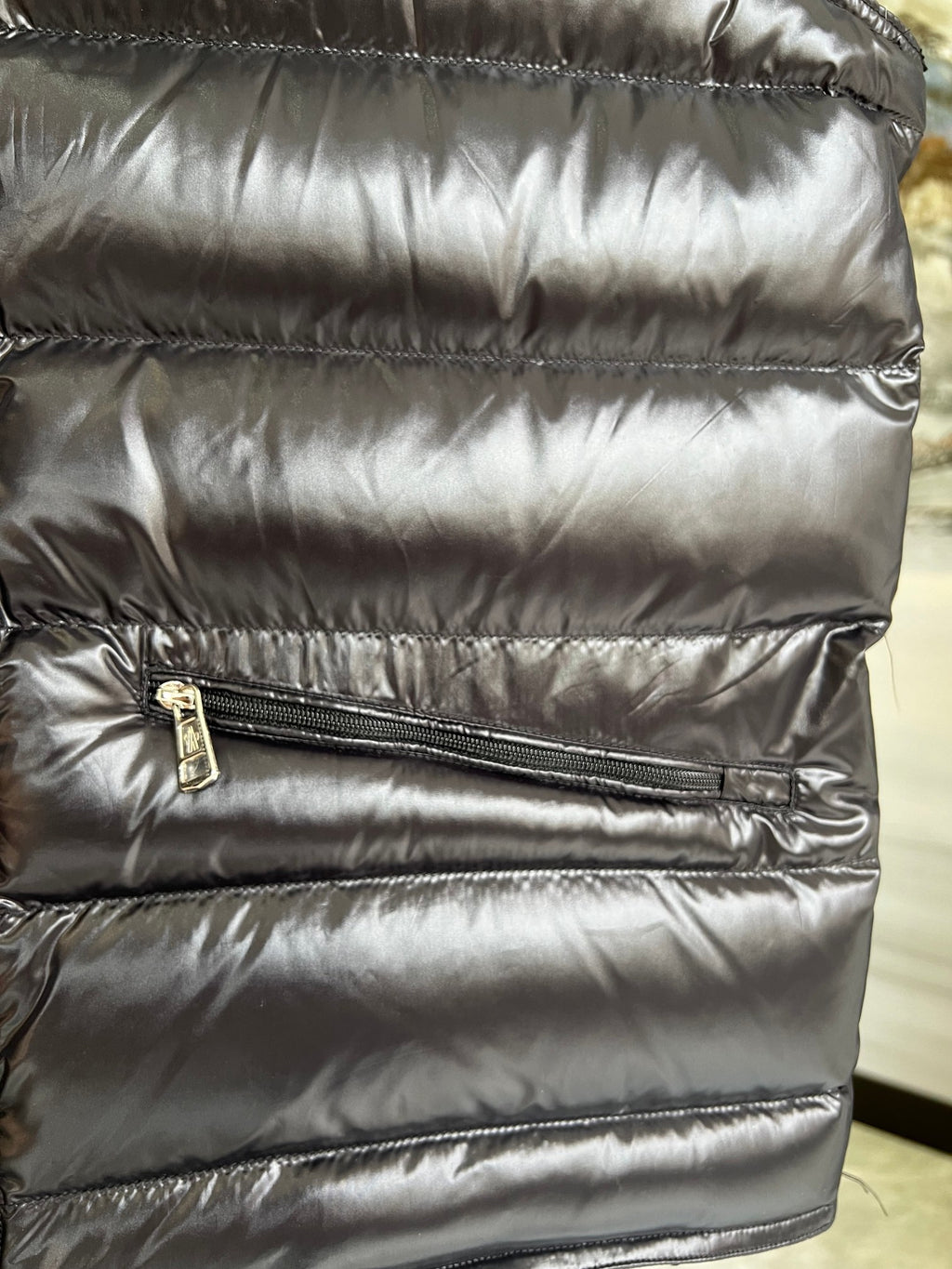 Moncler Black High-Gloss Down Vest