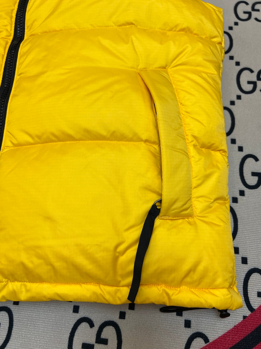 The North Face Yellow & Black Nuptse Down Vest