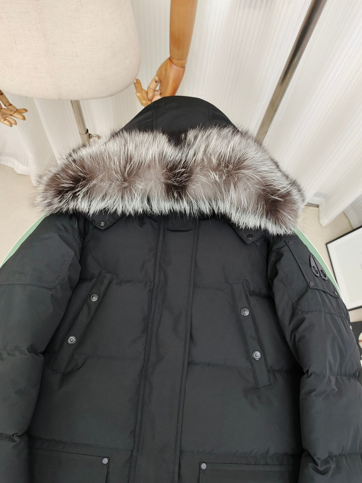 Moose Knuckles Black Multi-Pocket Down Jacket