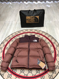 The North Face Rose Taupe 1996 Retro Nuptse Hooded Down Jacket – 700-Fill Deep Brown Colour-Block Wide-Baffle