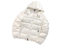 Moncler White Hooded Quilted Puffer Jacket with Sleeve Logo