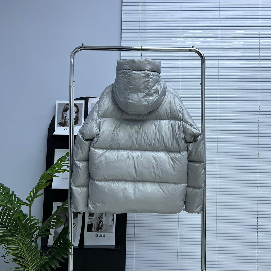 Canada Goose Silver Grey Glossy Quilted Down Puffer Jacket