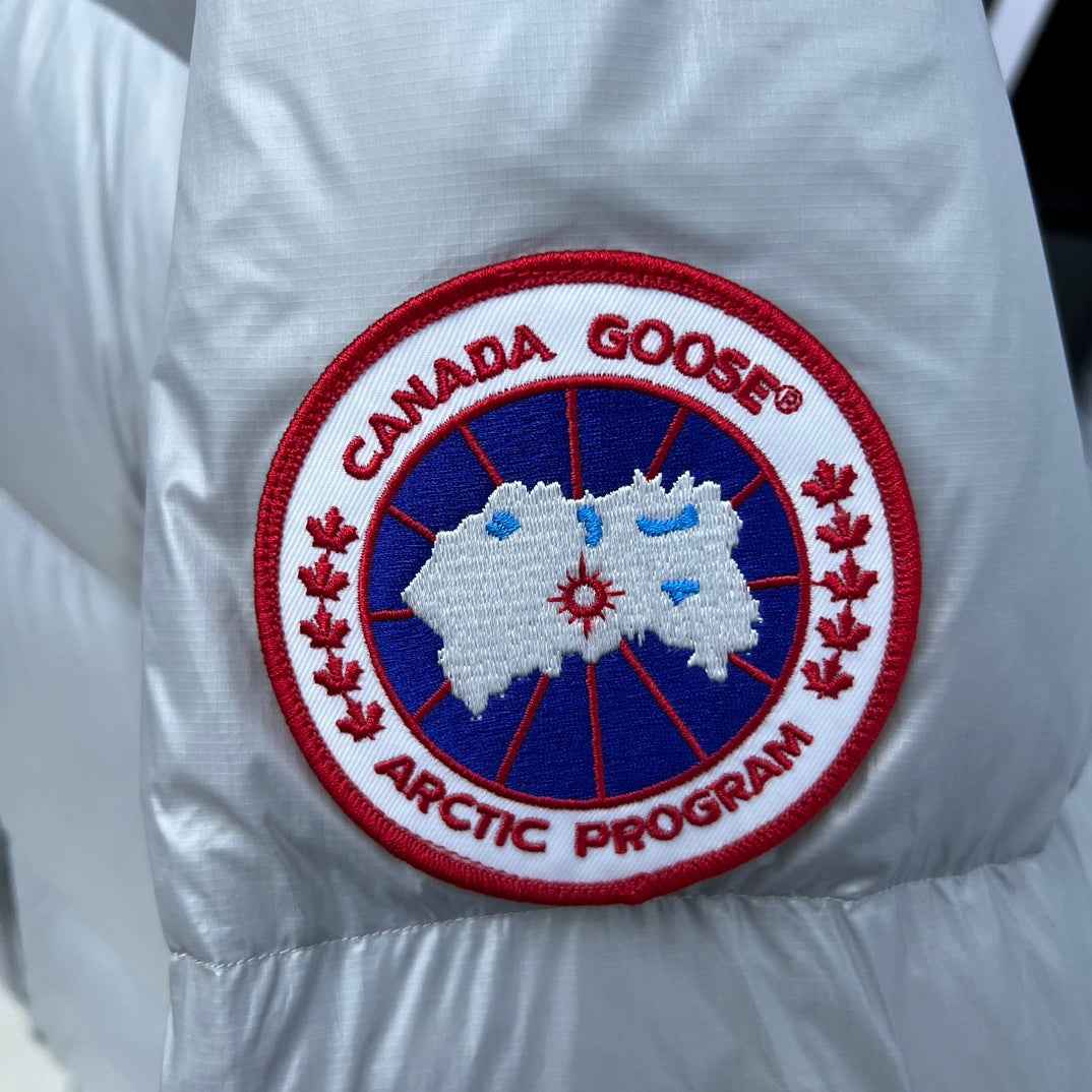 Canada Goose Silver Grey Glossy Quilted Down Puffer Jacket