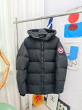 Canada Goose Black Oversized Quilted Down Hooded Parka – Green Contrast Lining