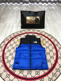 The North Face Blue & Black Nuptse Down Vest