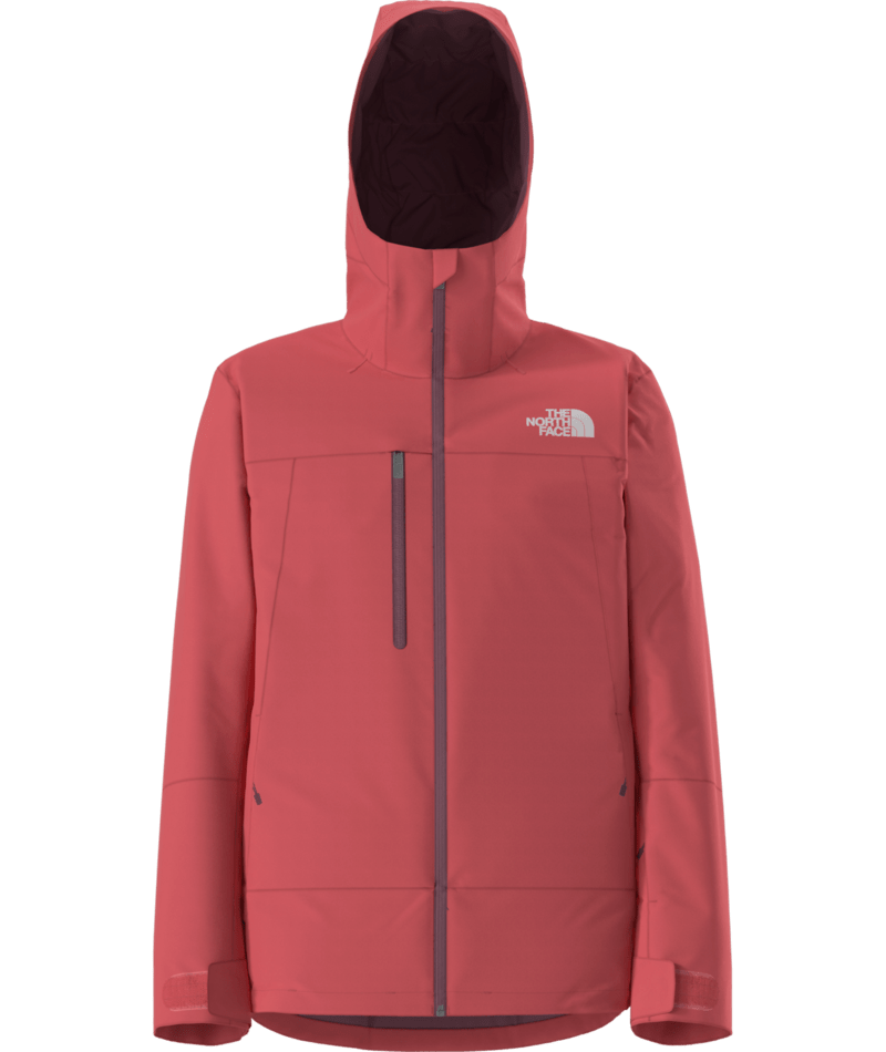 The North Face Rose Red Waterproof Hooded Shell Jacket – Helmet Hood Chest Zip Pockets Athletic Fit