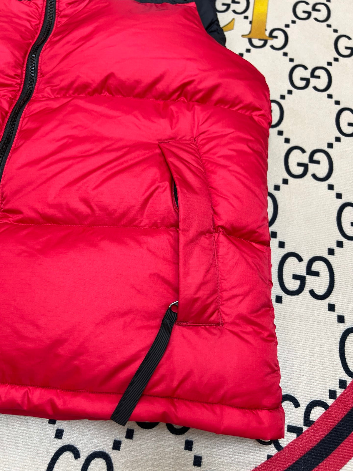 The North Face Red & Black Nuptse Down Vest