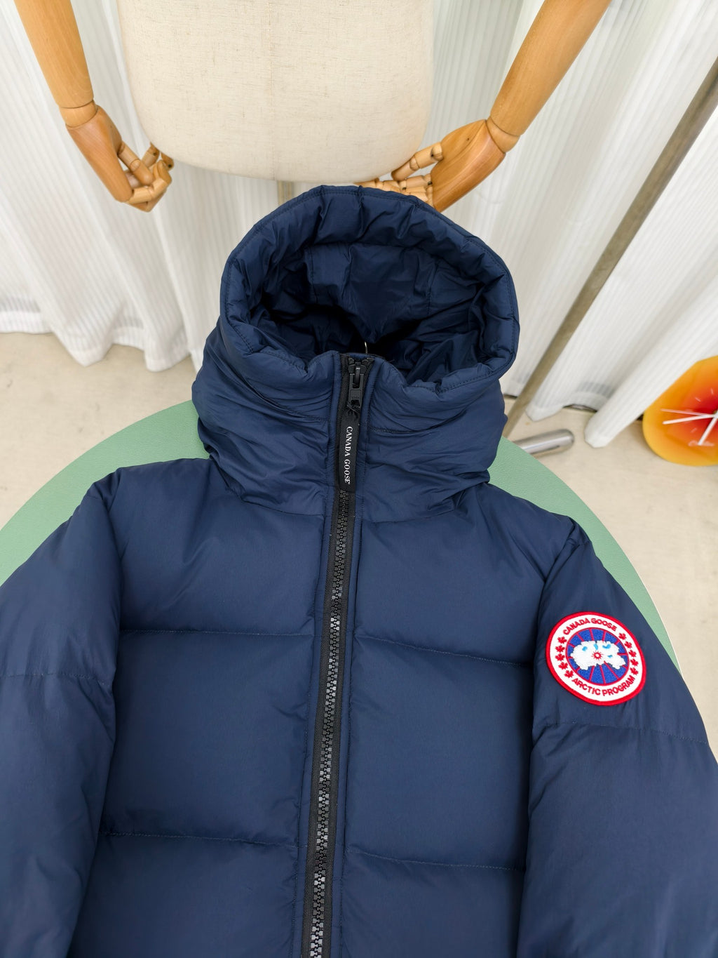 Canada Goose Navy Blue Oversized Quilted Down Hooded Parka