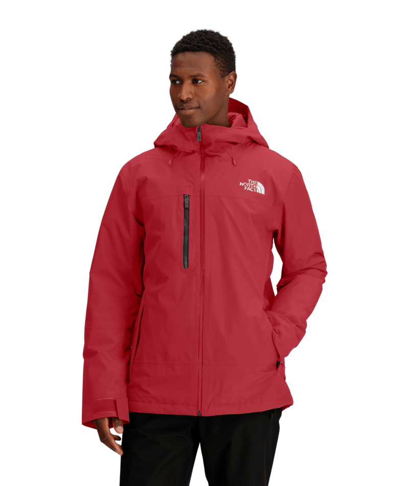 The North Face Rose Red Waterproof Hooded Shell Jacket – Helmet Hood Chest Zip Pockets Athletic Fit