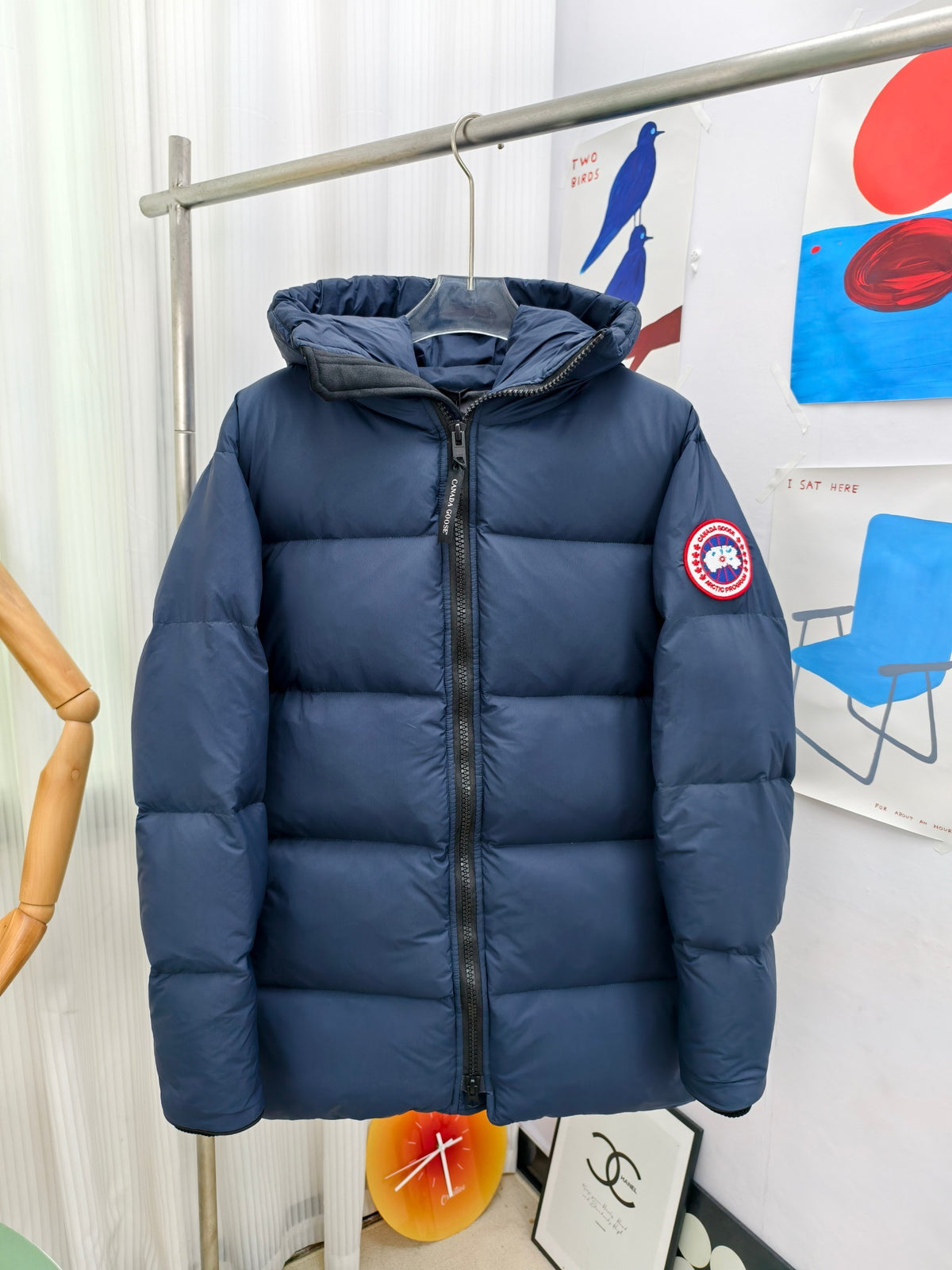 Canada Goose Navy Blue Oversized Quilted Down Hooded Parka