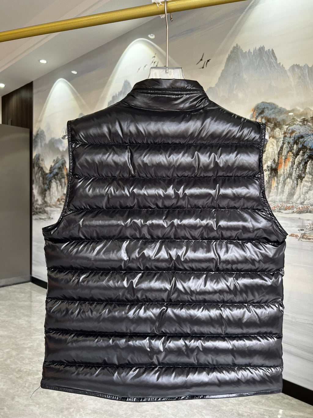 Moncler Black High-Gloss Down Vest