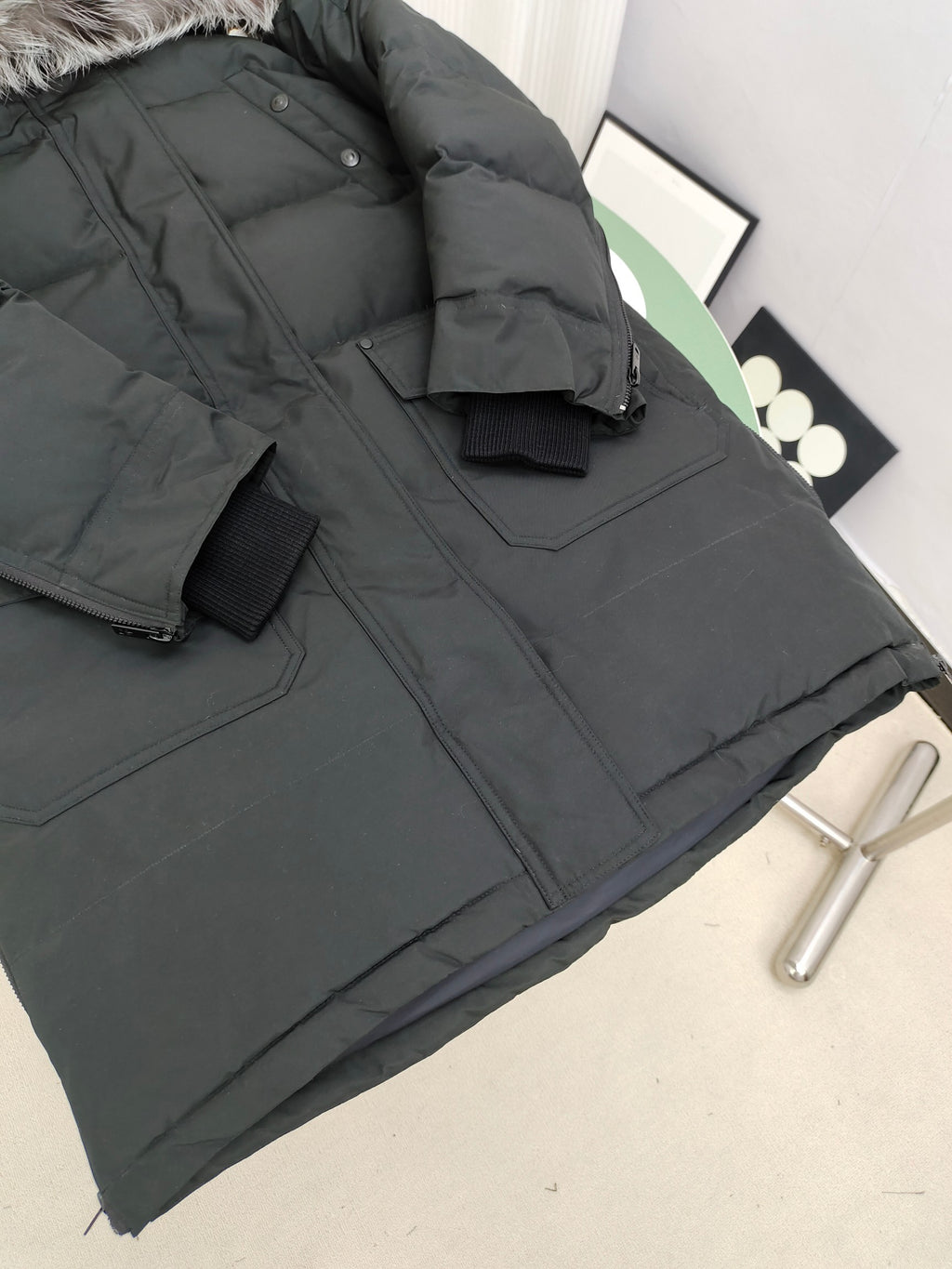 Moose Knuckles Black Multi-Pocket Down Jacket