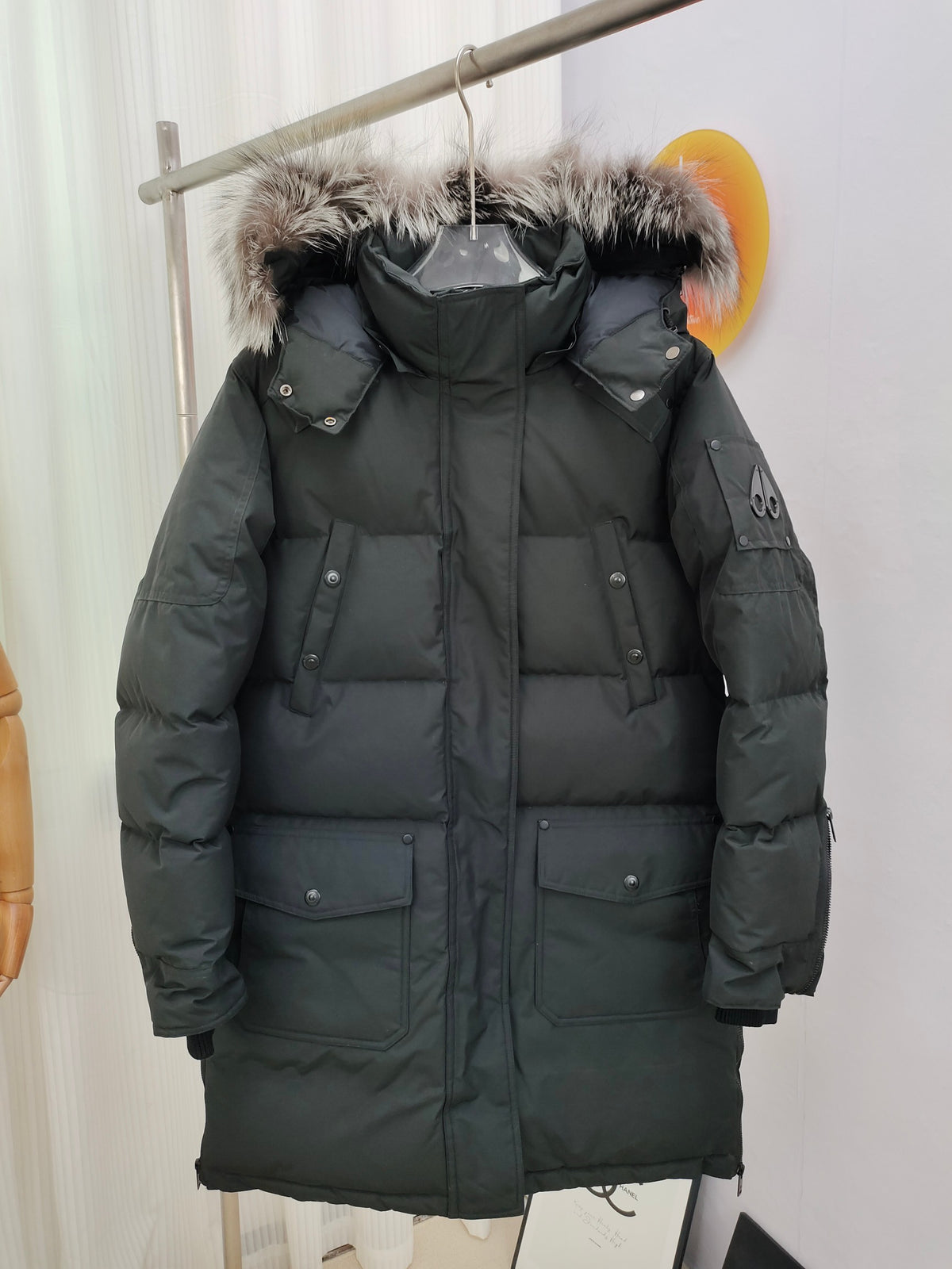 Moose Knuckles Black Multi-Pocket Down Jacket